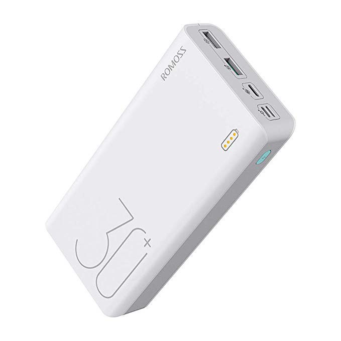 Sạc Dự Phòng Romoss Sense 8 Plus 30000mah Quick Charge 3.0 PD 18W 3 Cổng Sạc Vào - BH 1 Năm | Romoss Sense 8+