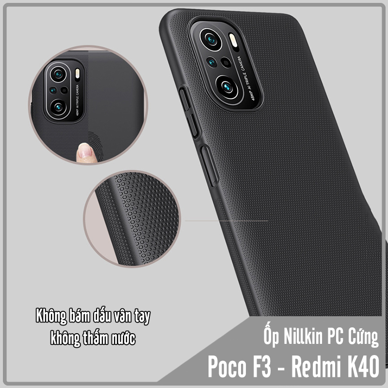 Ốp lưng cho Xiaomi Poco F3 - Redmi K40 nhựa PC cứng Nillkin , Vân nhám , chống vân tay - Hàng nhập khẩu