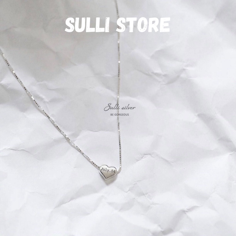 Dây chuyền vòng cổ trái tim Sweet heart khắc tên theo yêu cầu bạc 925 cao cấp Sulli store
