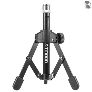 COD☆ ammoon MS-12 Mini Foldable Adjustable Desktop Microphone Stand Tripod with MC5 Mic Clip Holder B