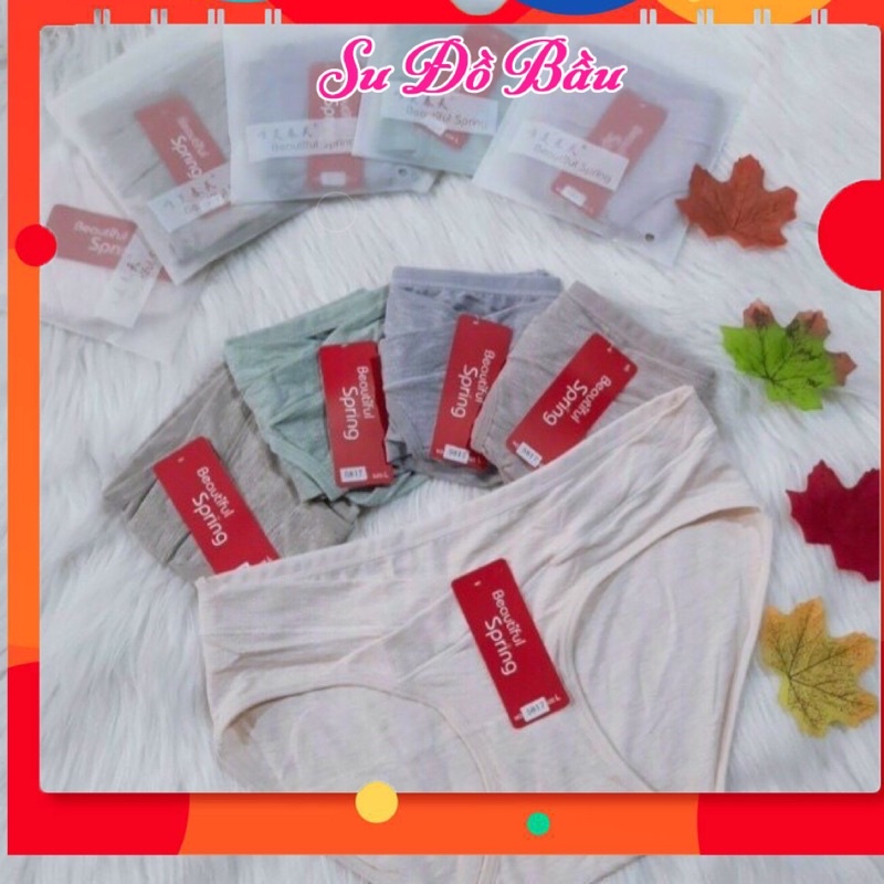 Quần Chip Bầu Chất Cotton mềm thoáng cạp chéo Cho Mẹ Bầu
