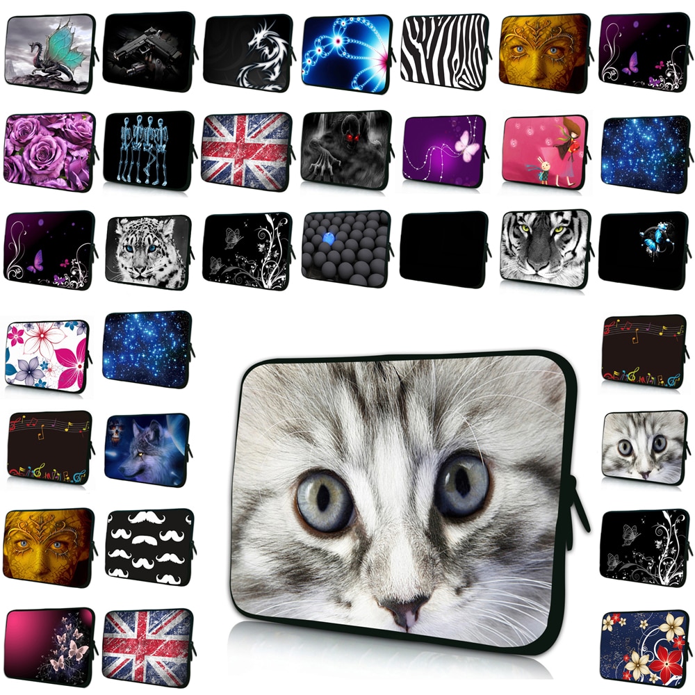Túi bảo vệ laptop Funda Portatil 15.6 14.1 hình mèo dễ thương cho Tablet 7 10 12 Notebook 13 14 15 17*&******