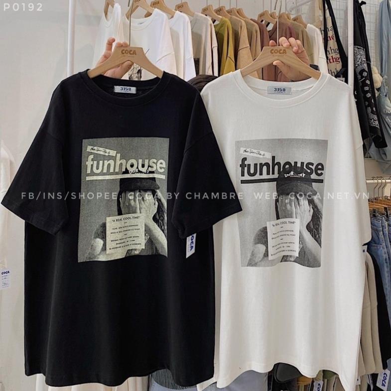 Áo Thun Tay Lỡ 3158- Áo Phông Cotton Nam Nữ Unisex - Oversize Form Rộng Phong Cách Ulzzang  Hình Cô Gái Funhouse