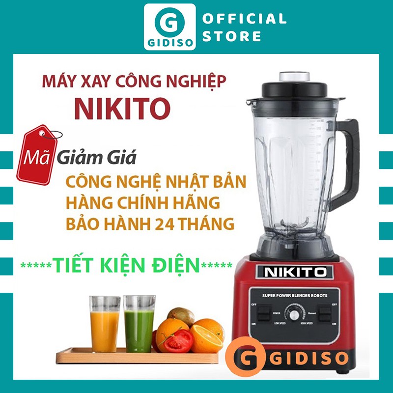 Máy Xay Sinh Tố Công Nghiệp NIKITO 4800W xay đá bào, xay thịt cá, rau củ quả, sinh tố, xay cà phê ngũ cốc, công suất lớn