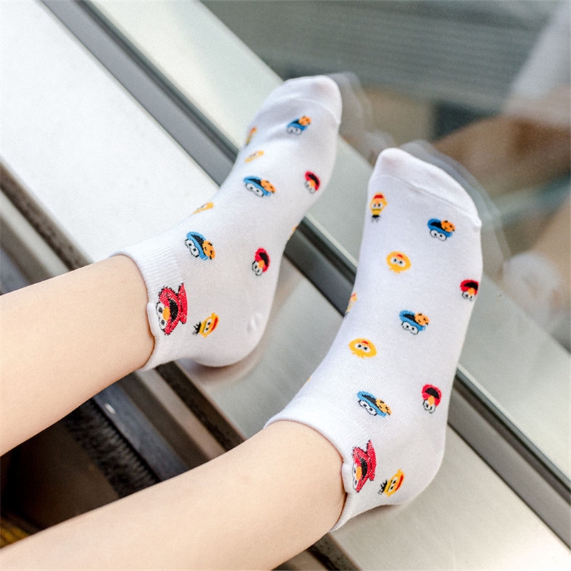 1 Đôi vớ họa tiết hoạt hình Sesame Street vui nhộn mới lạ dành cho nam và nữ