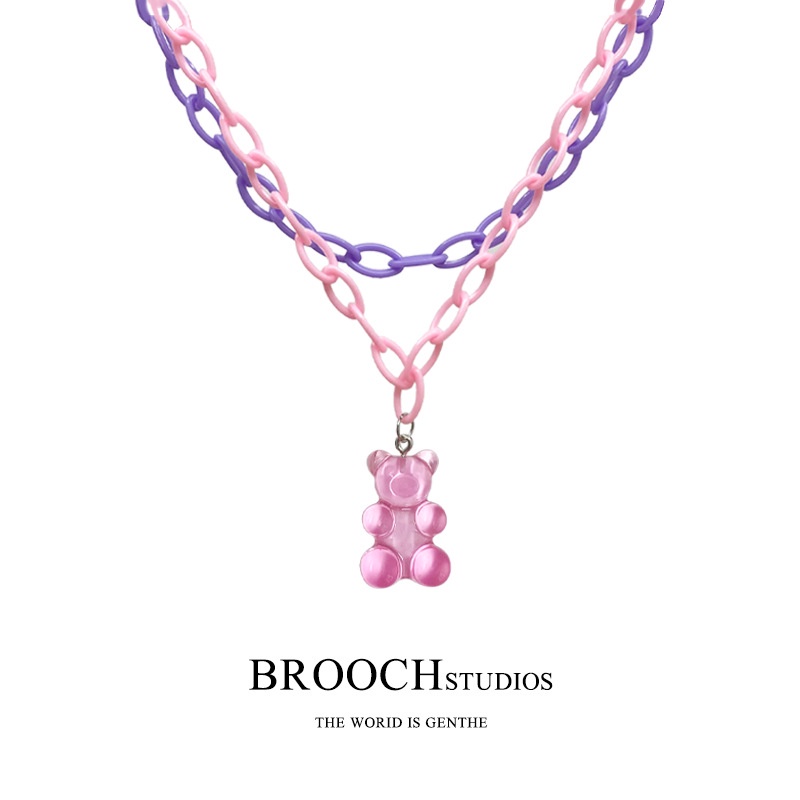 Vòng Cổ Choker Dài Bằng Acrylic Màu Sắc Kẹo Ngọt Phong Cách Hip Hop