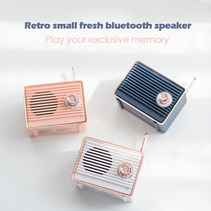 Cyke Loa Bluetooth Không Dây Mini Hình Vuông Giảm Tiếng Ồn Phong Cách Retro Sáng Tạo