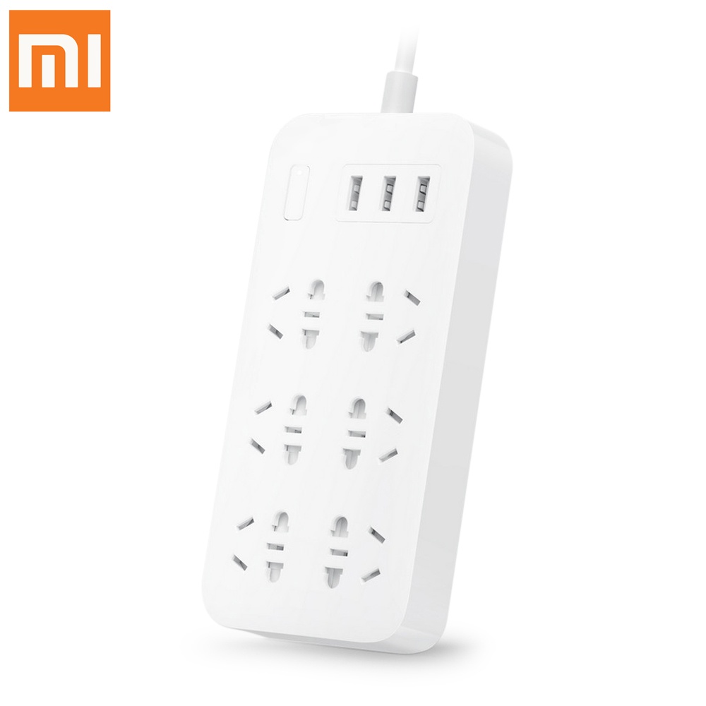 Ổ điện Xiaomi Mi Home Plug CXB6-1QM Charging 2A Fast Charging 6 Outlet with 3 USB Output Extension Socket Adapter