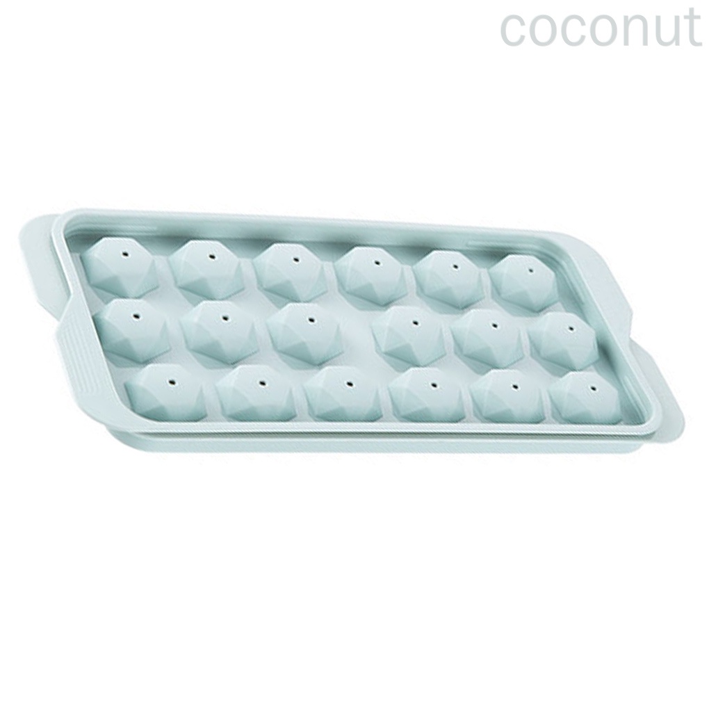 Khay silicon có nắp làm thạch pudding DIY hình đá viên