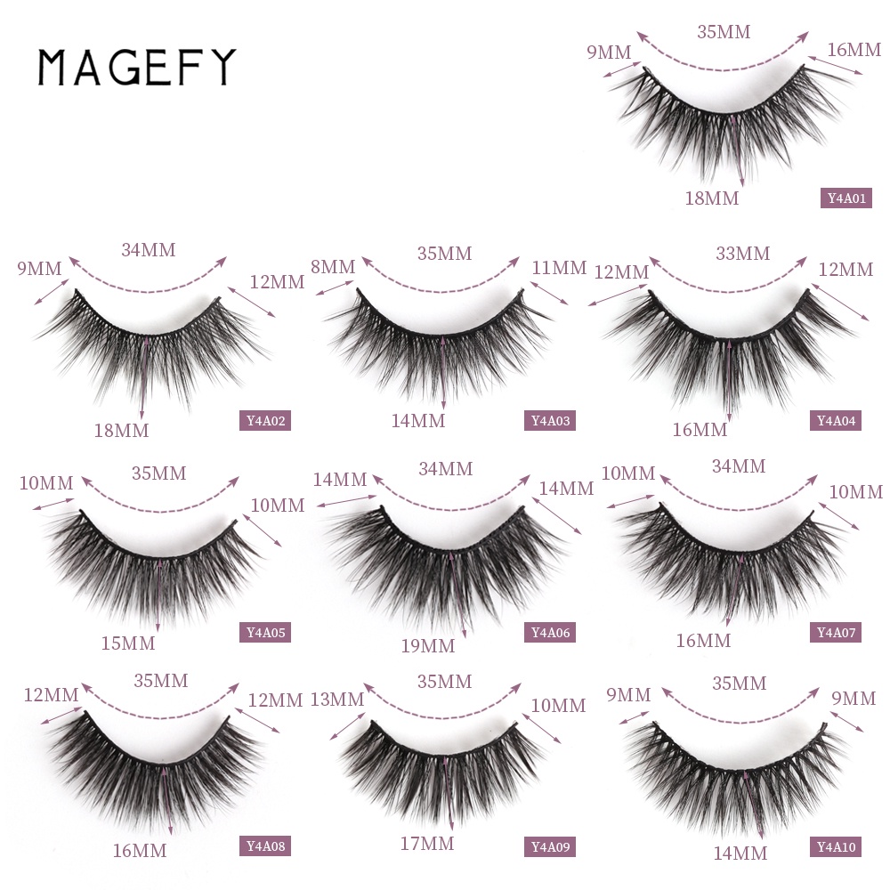 Set 4 cặp lông mi giả MAGEFY cong dày tự nhiên cao cấp