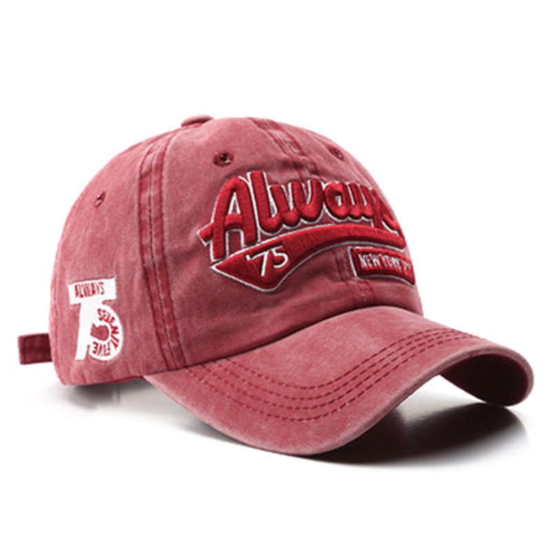 flowersqueen Mũ lưỡi trai thêu chữ thời trang cho nam nữ