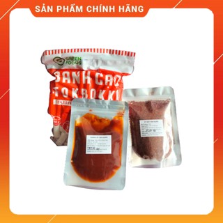 Combo bánh gạo hàn quốc truyền thống 500g kèm 100g ớt bột và 100g tương ớt