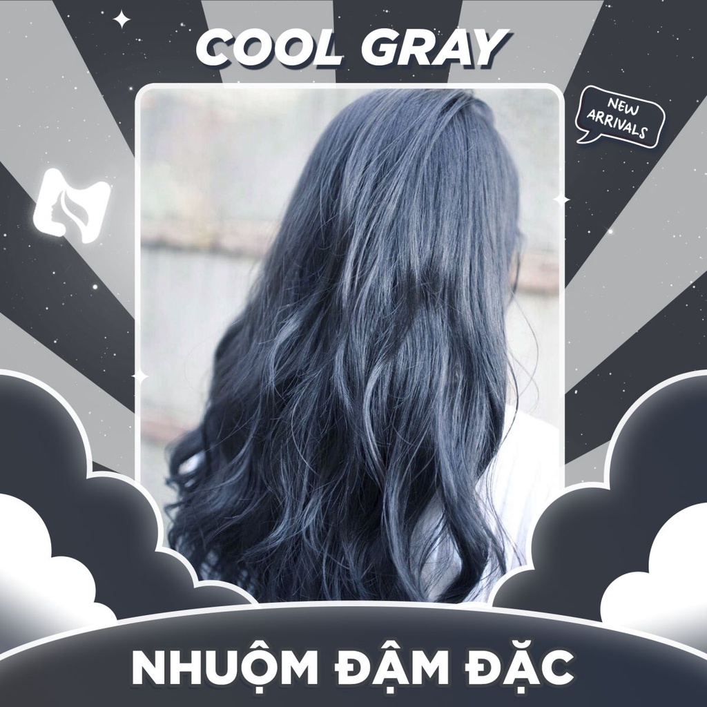 Thuốc Nhuộm Tóc Đậm Đặc Màu XÁM LẠNH | COOL GRAY - Trend 2022 - Minzihair HCM