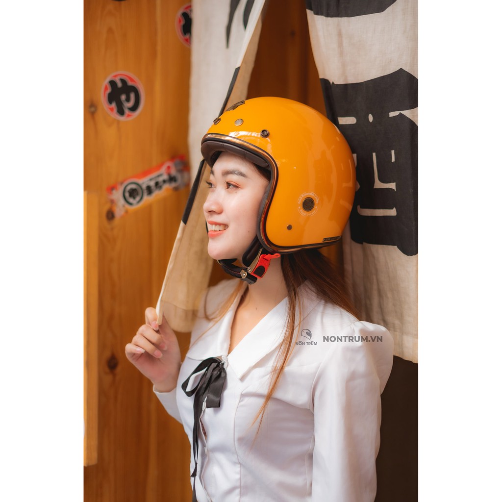 Mũ bảo hiểm 3/4 Balder light màu vàng cam bóng size M L XL