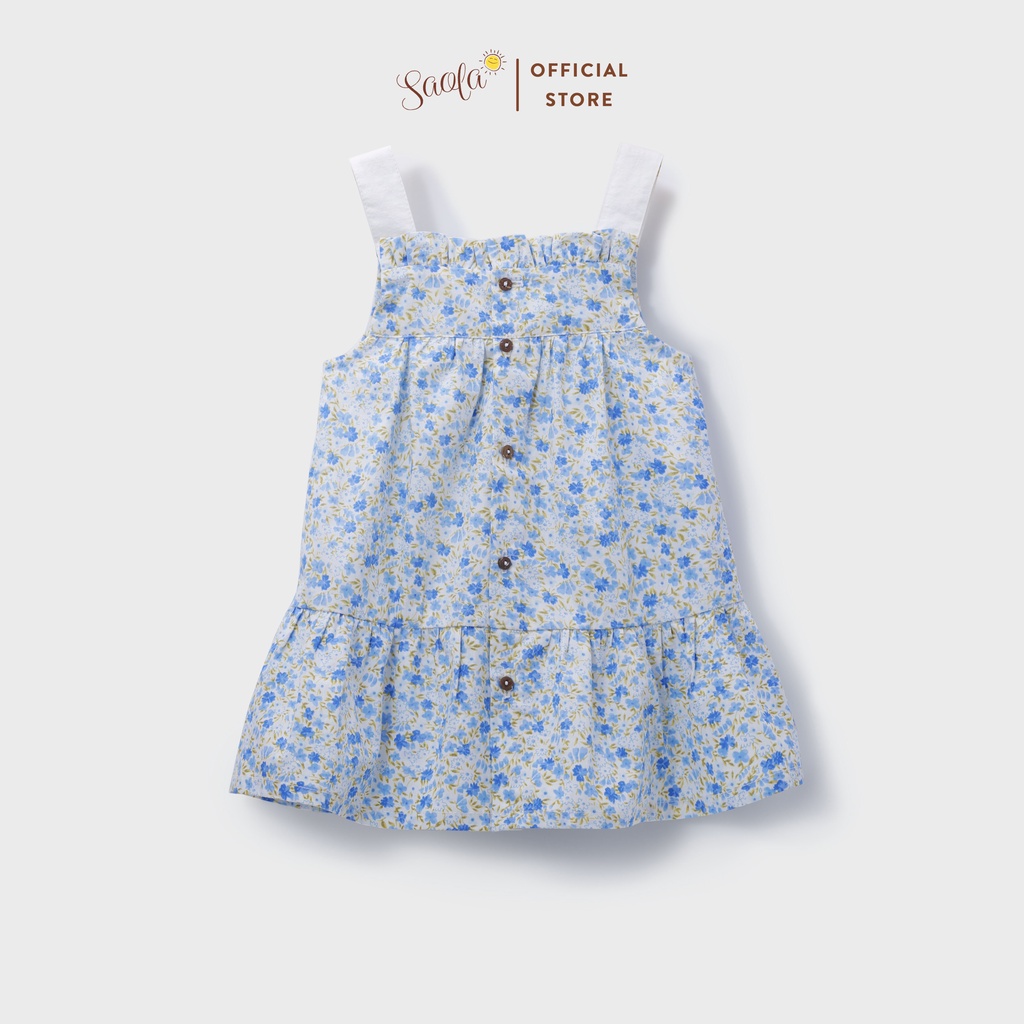 Đầm Bé Gái/Váy Bé Gái Chữ A Họa Tiết Xinh Xắn Mịn Mát Dễ Thương - SAOLA KIDS CLOTHING