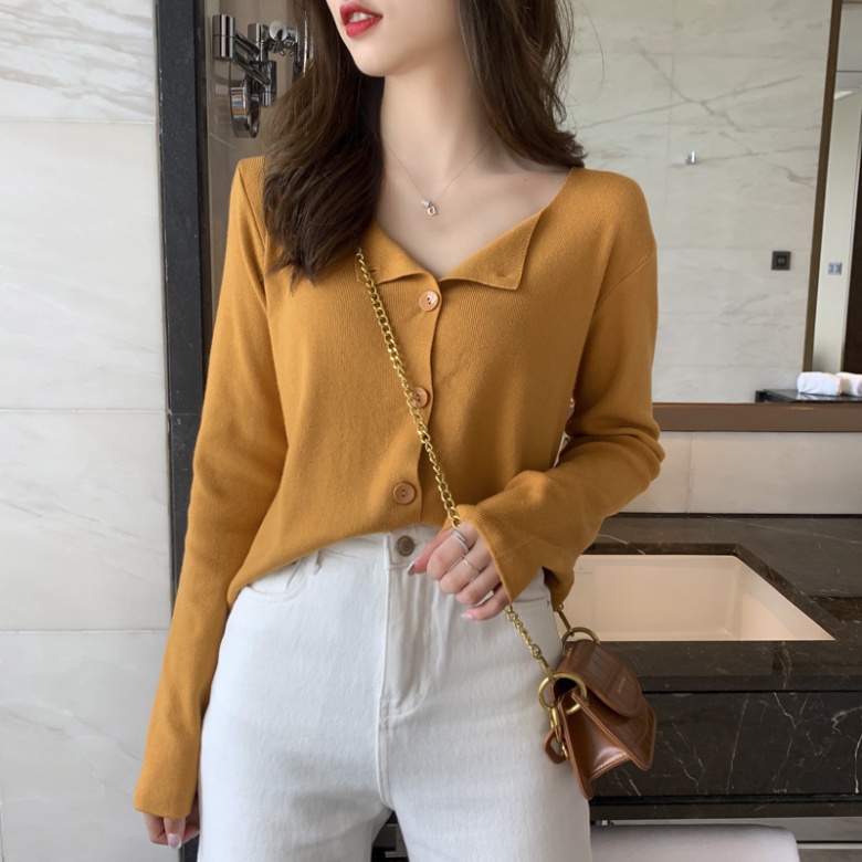 Áo khoác cardigan dệt kim dáng rộng tay dài cổ vuông thời trang xuân thu đông 2020 mới cho nữ - Hàng mới về