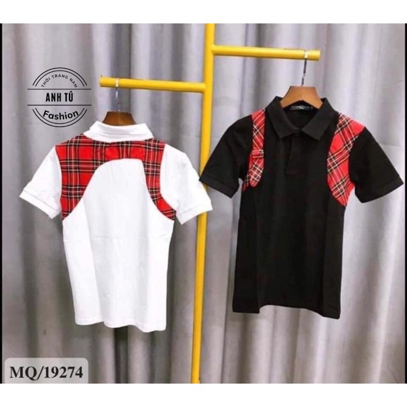 Áo phông nam MCQ áo polo cổ bẻ quai vải kẻ đỏ Hot New | BigBuy360 - bigbuy360.vn