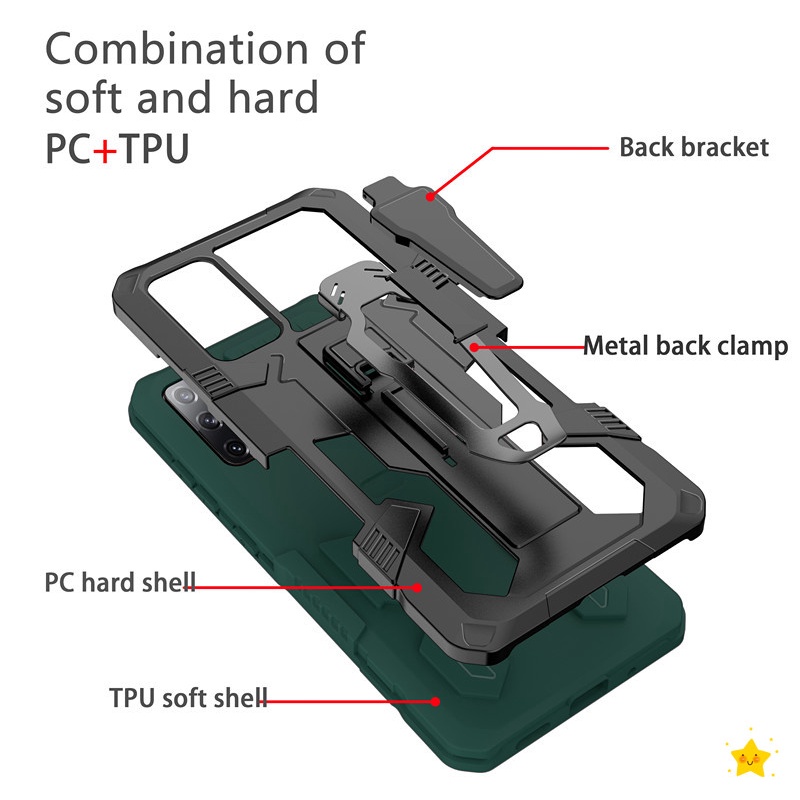 For Xiaomi Mi 10T Pro 11T 11 Lite Anti-knock Armor Phone Protective Case For Redmi Note 8 7 5 6 Pro 8 8A 6 6A 7A Car Holder Back Cover Impact Resistant Casing