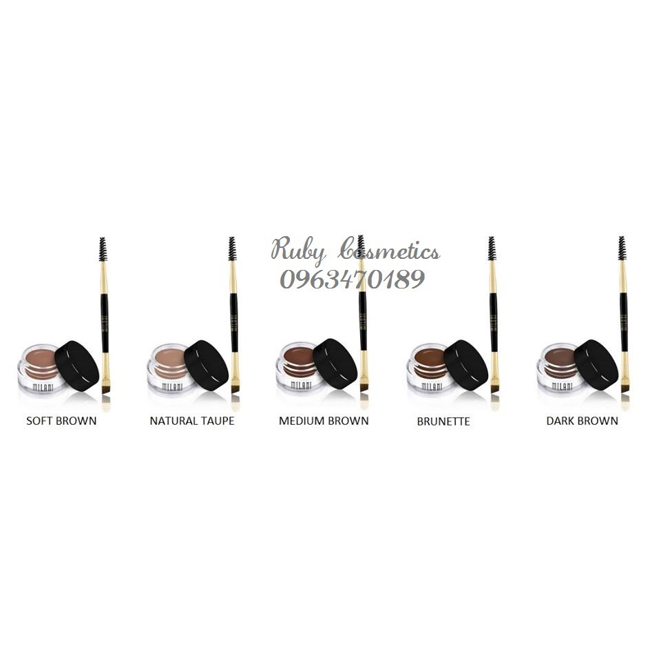 Gel Kẻ Mày Milani Stay Put Brow Color Kèm Cọ (2,6g) - Kẻ Mày dupe hoàn hảo của Anastasia Berverly Hills