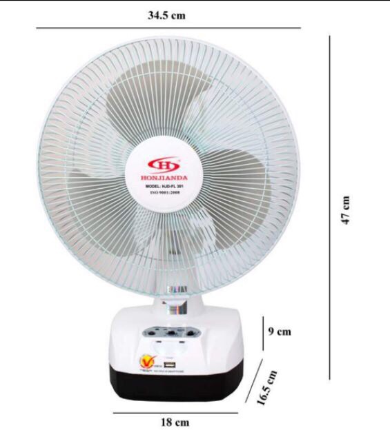 Quạt sạc tích điện có đèn Honjianda HJD - FL 301