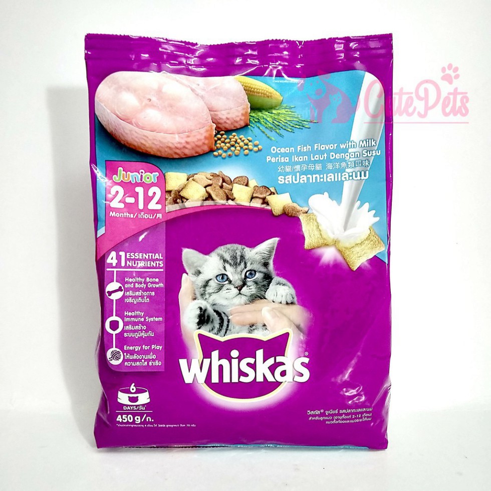 BMB1 Whiskas Junior 450g Vị Cá Biển Và Sữa - Thức ăn cho mèo con - CutePets Phụ kiện chó mèo Pet cửa hàng Hà Nội 4 T083