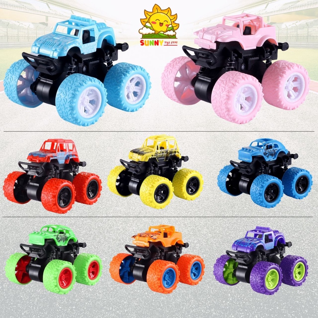 Xe ô tô đồ chơi kiểu dáng xe địa hình mini, xe quán tính 2 cầu, giảm sóc 4 bánh, lốp xe bằng cao su an toàn - Sunny Kids