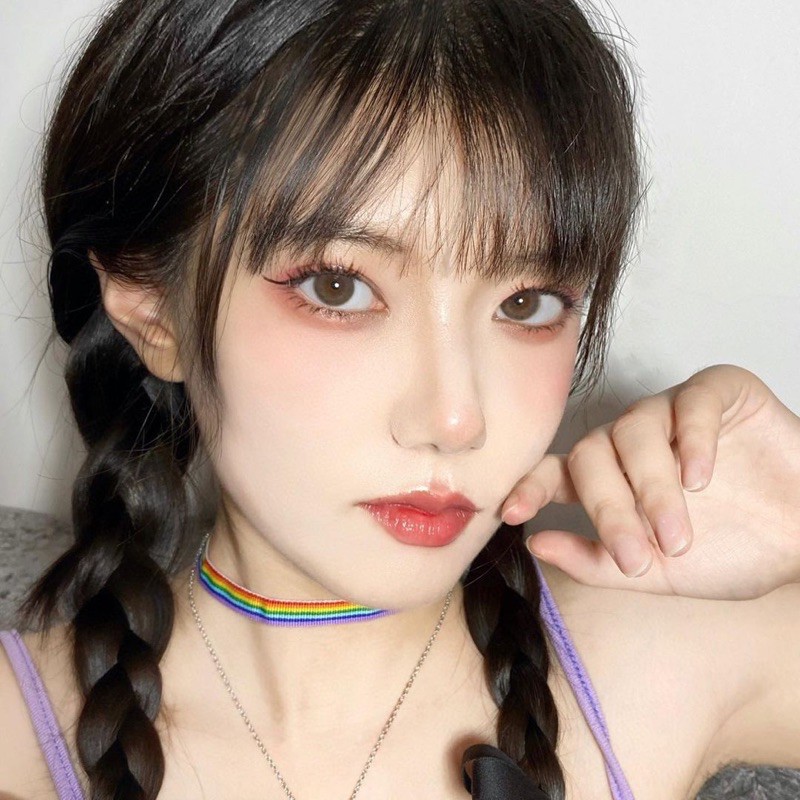 𝗠𝗶𝗹𝗸𝘆 𝗕𝗿𝗼𝘄𝗻 - Kính Áp Tròng Nâu Tự Nhiên Đẹp Bất Chấp Giãn Ít (Size s)