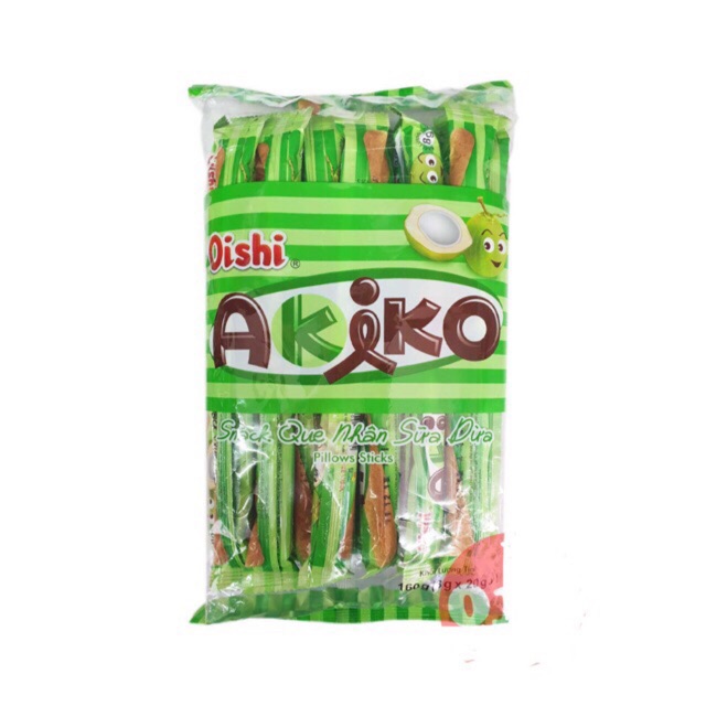 Thùng 10 Gói Bánh Snack Akiko Oishi Kem Sữa Dừa 160gr