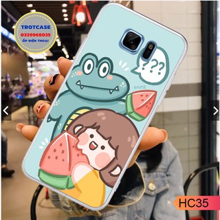 Ốp Samsung Note Fe/ S6/S6 edge /S7/S7 edge-  in hình cô bé cute cùng Roro nền trắng và nền xanh siêu cute