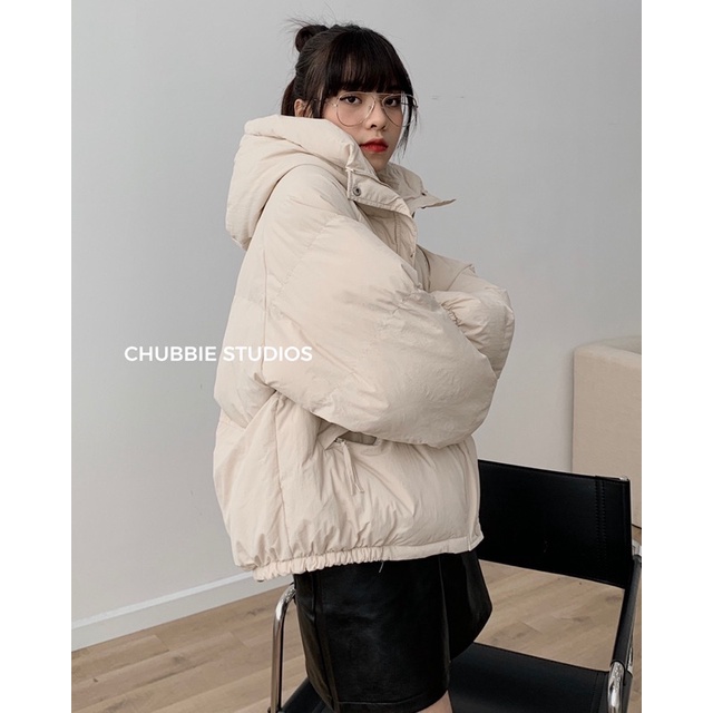 CHUBBIE ÁO PHAO DÁNG LỬNG, CÓ MŨ #8809 - Chất liệu phao dày dặn, ấm áp