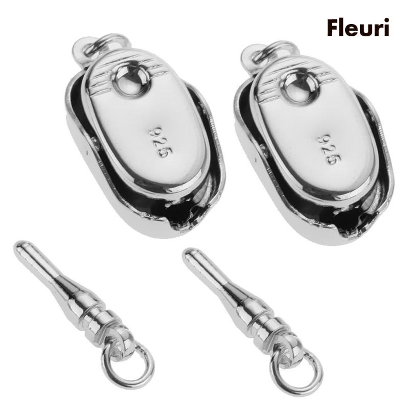 Set 2 Móc Cài Mạ Bạc 925 Dùng Làm Trang Sức Thời Trang