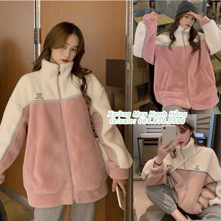 Áo khoác lông cừu Ulzzang hồng