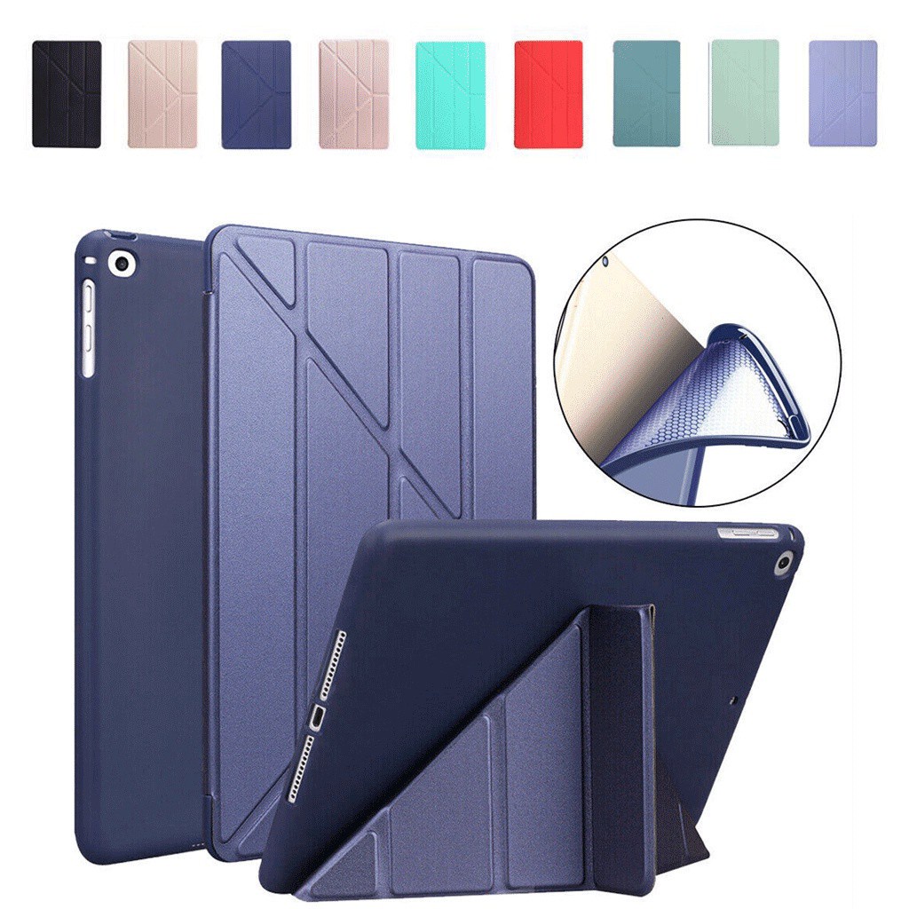 Mới Bao Da Pu Máy Tính Bảng Siêu Mỏng Gấp Gọn Họa Tiết Tổ Ong Cho Ipad Air4 10.9 Air 1 2 3 Mini 1 2 3 4 5 Pro 10.5 Ốp