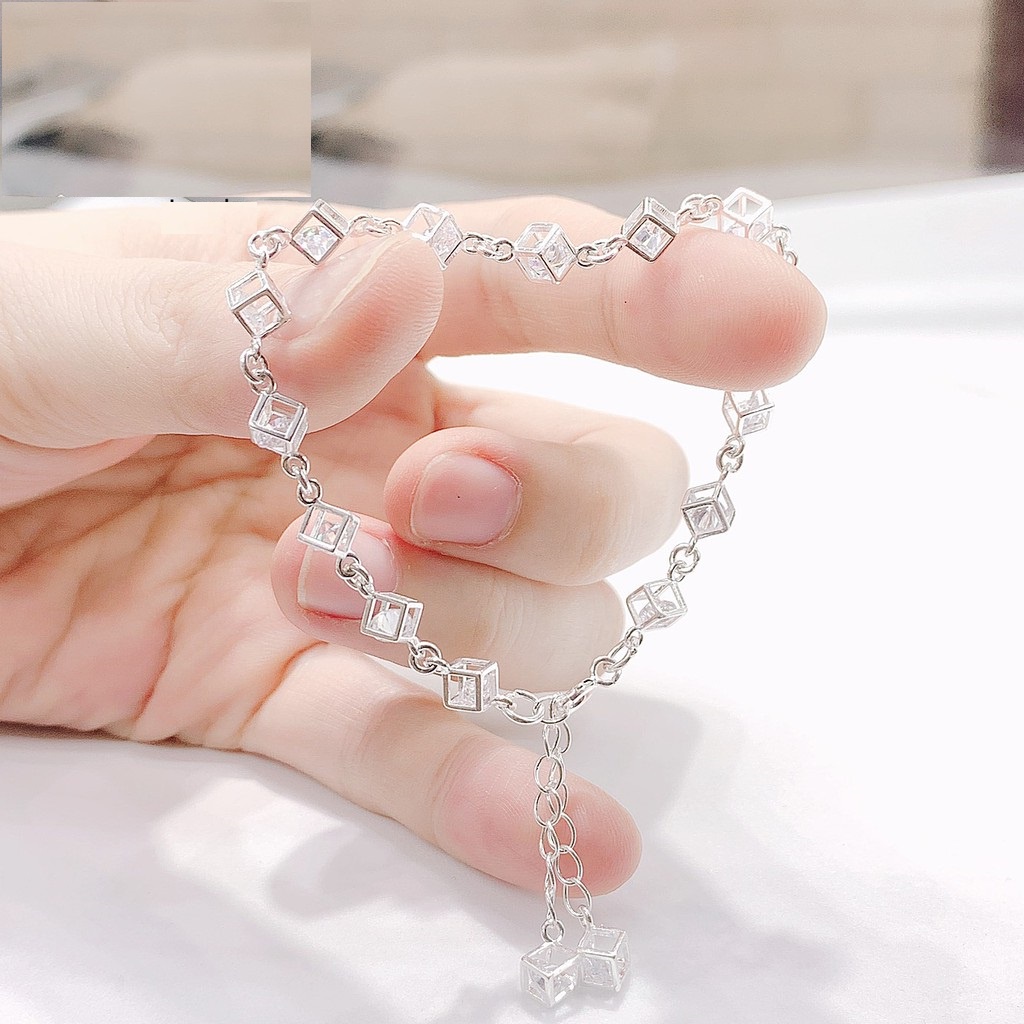 Lắc tay bạc nữ, vòng tay bạc ta s925 cao cấp sáng bóng, cam kết không đen - Mã TSJL06