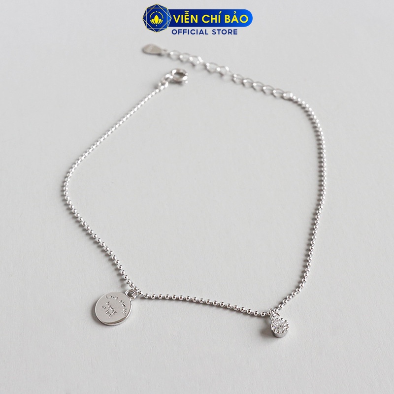 Lắc chân bạc nữ bi charm tròn chất liệu bạc 925 thời trang phụ kiện trang sức nữ Viễn Chí Bảo L500175