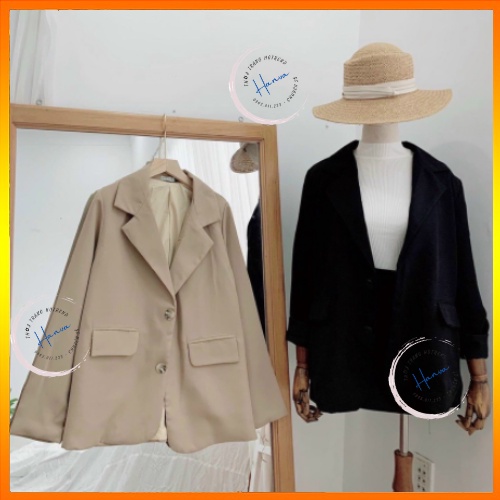 Áo Blazer Nữ - Áo Vest Nữ Dài Tay 2 Lớp Màu Trơn Form Oversize Phong Cách Hàn Quốc Trẻ Trung