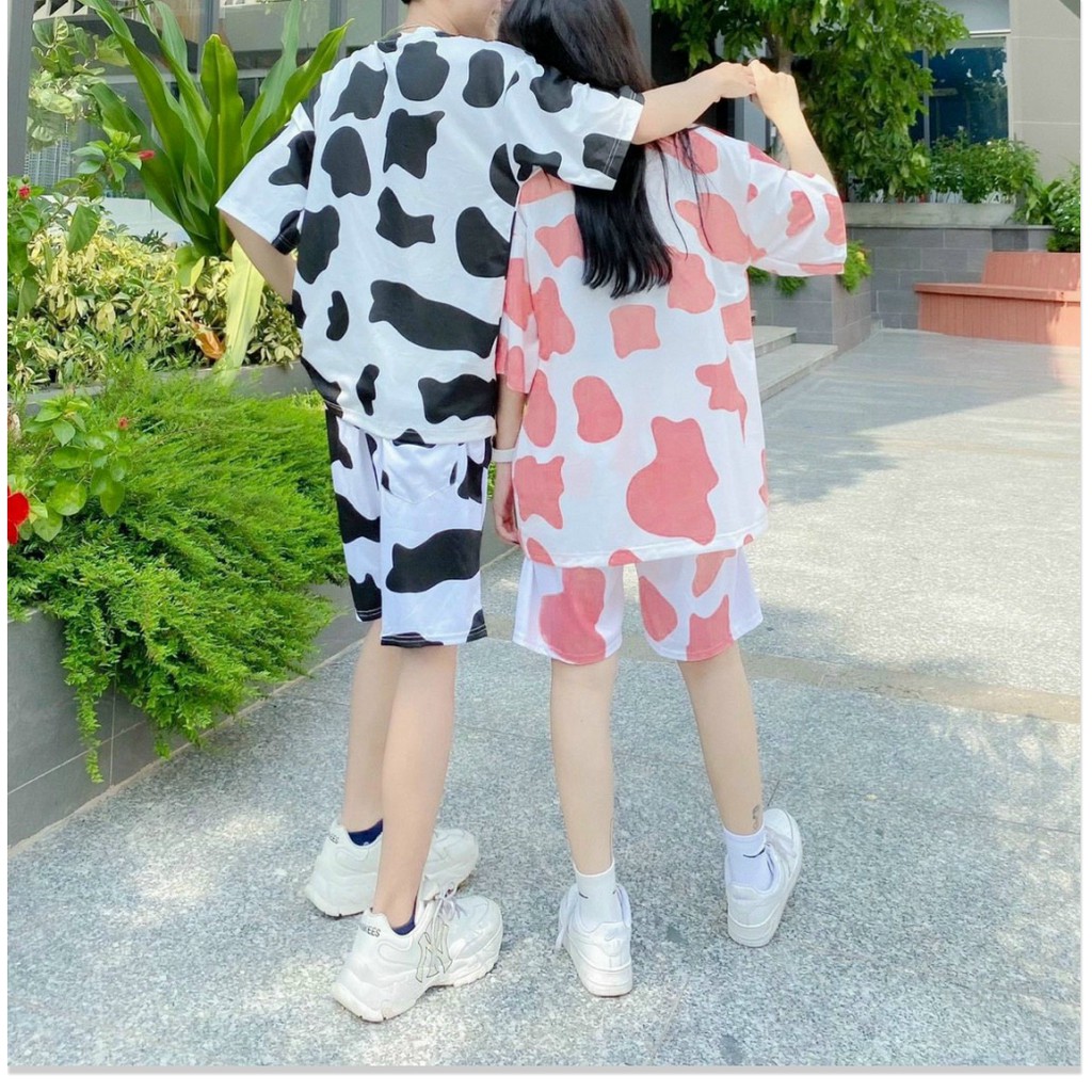 Set nguyên bộ bò sữa quần đùi áo thun ngắn tay chất thun cotton mềm mịn mát thời trang mùa hè, set đồ bộ mặc nhà | BigBuy360 - bigbuy360.vn