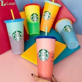 Ly nhựa lạnh STARBUCKS thay đổi màu sắc có thể tái sử dụng