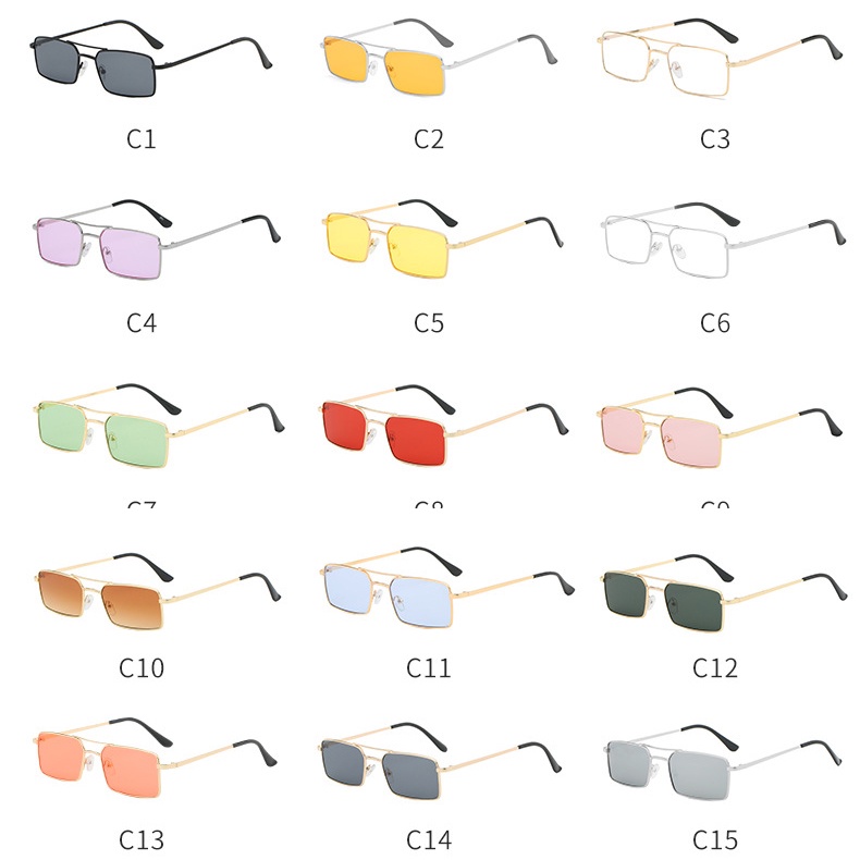 Kính Mát Thời Trang Khung Tròng Kép Bằng Kim Loại Cho Nam &amp; Nữ