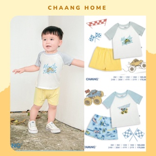 Bộ hè cộc tay cho bé trai raglan Chaang active