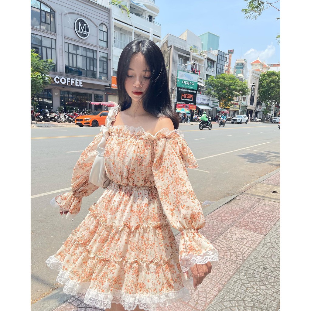 ĐẦM THIẾT KẾ HOA TRỄ VAI (SOPHIE DRESS)