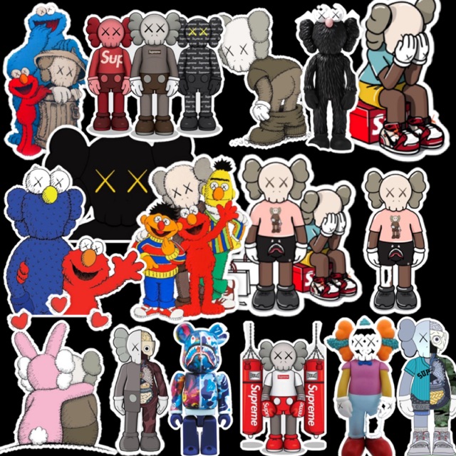 STICK06 - COMBO 16 HÌNH STICKER KAWS