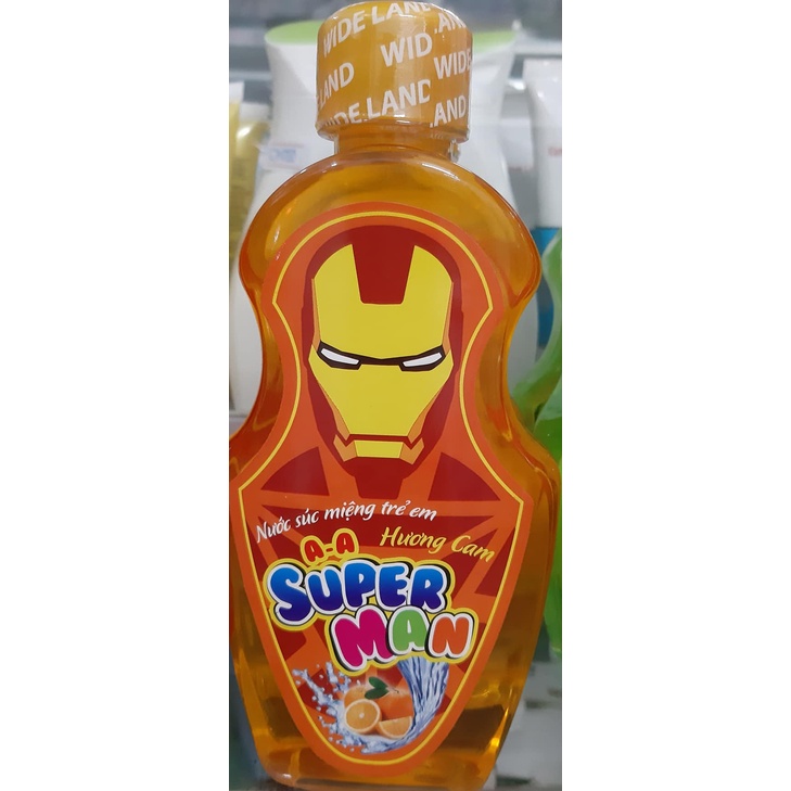 Nước súc miệng trẻ em Superman 250ml - làm sạch khuẩn, sạch mảng bám, hơi thở thơm tho, an toàn cho bé