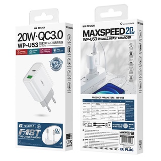 CỦ/CỐC SẠC 20W WP-U53. PD + QC 3.0 SIÊU BỀN
