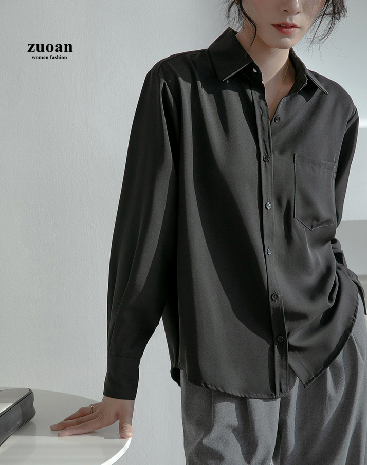 SUXI Áo Sơ Mi Voan Dài Tay Xinh Xắn Cổ Điển Dành Cho Nữ