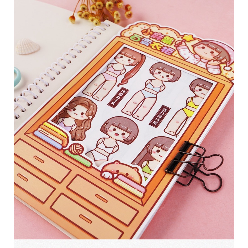 Peach 20Pcs/24Pcs Small potato change wardrobe second play sticker Journal Scrapbook Decor Sticker