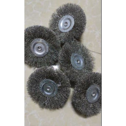 Chổi Đánh Rỉ Sắt Cước Quật Gỗ Sợi Trắng Đường Kính 100mm Lắp Máy Khoan Cầm Tay