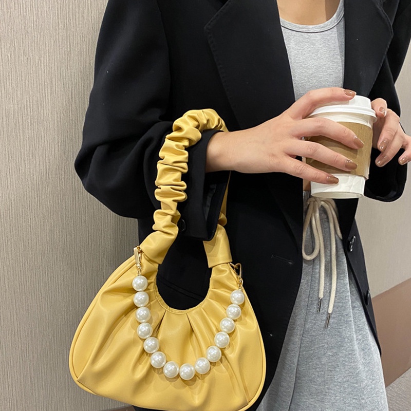 IELGY Túi Đeo Vai Đính Ngọc Trai Thời Trang Xinh Xắn Cho Nữ