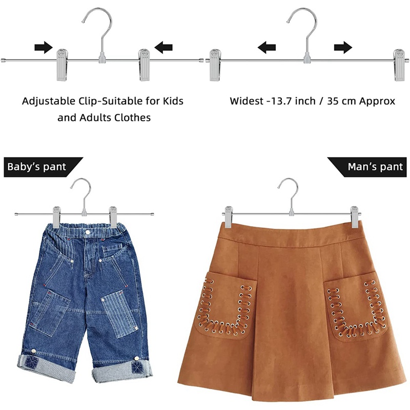 Set 10 Móc Treo Quần Áo Tiết Kiệm Không Gian Có Kẹp Điều Chỉnh Được