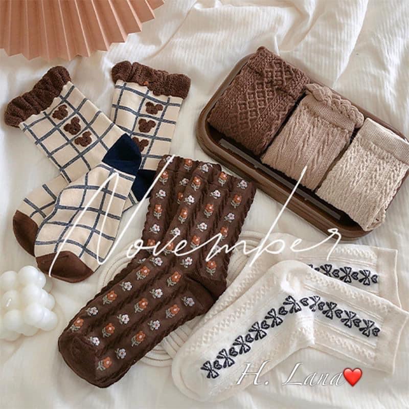 COMBO 8 ĐÔI TẤT HOA CÂY THÔNG